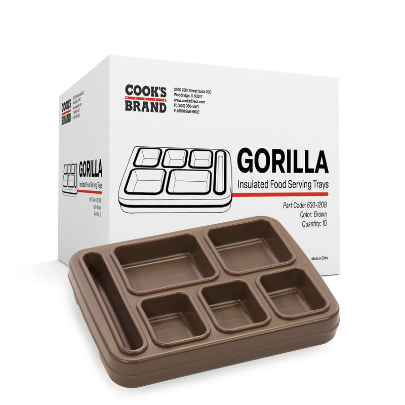 Cook's 630-120 Gorilla 6-Compartment Insulated Meal Tray (10/Case)