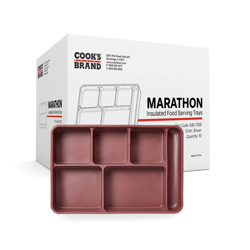 Cook's 630-170 Marathon 6-Compartment Insulated Meal Tray (10/Case)